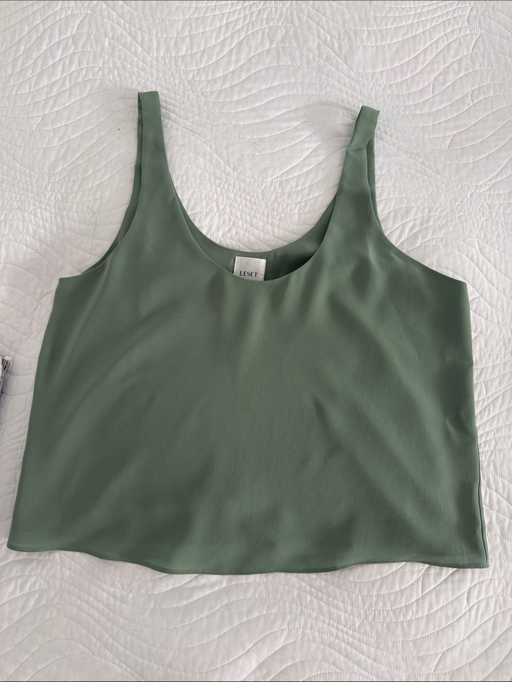 LESET Sage Green Scoop Neck Tank